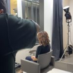 photo de Faustine Bollaert lors du tournage de L'Oréal